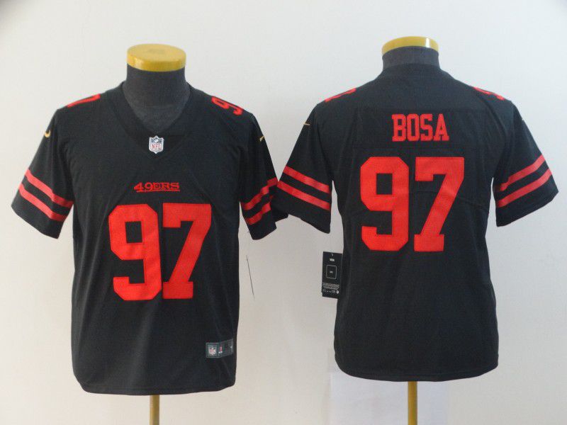 Youth San Francisco 49ers #97 Bosa Black Nike Vapor Untouchable Player NFL Jerseys->women nfl jersey->Women Jersey